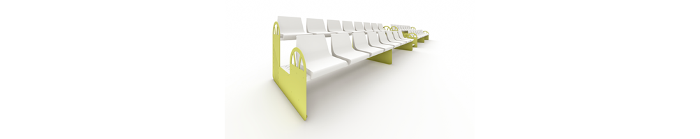 Gradas con asiento con respaldo